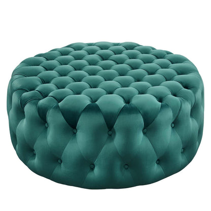 Modway Amour Tufted Button Large Round Performance Velvet Ottoman FredCo