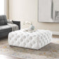 Modway Amour Tufted Button Large Square Faux Leather Ottoman FredCo