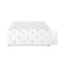 Modway Amour Tufted Button Large Square Faux Leather Ottoman FredCo