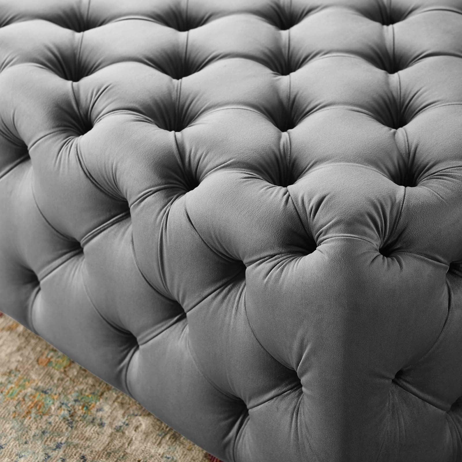 Modway Amour Tufted Button Large Square Performance Velvet Ottoman FredCo