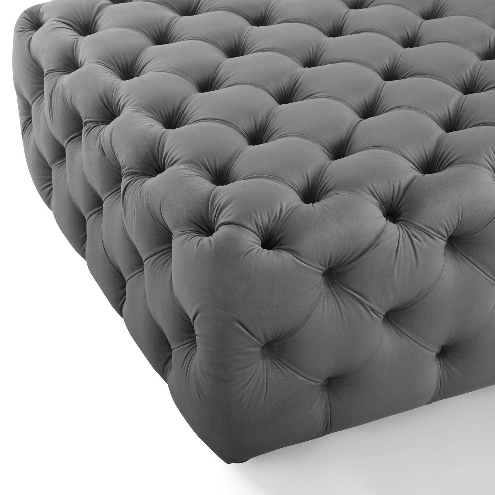 Modway Amour Tufted Button Large Square Performance Velvet Ottoman FredCo