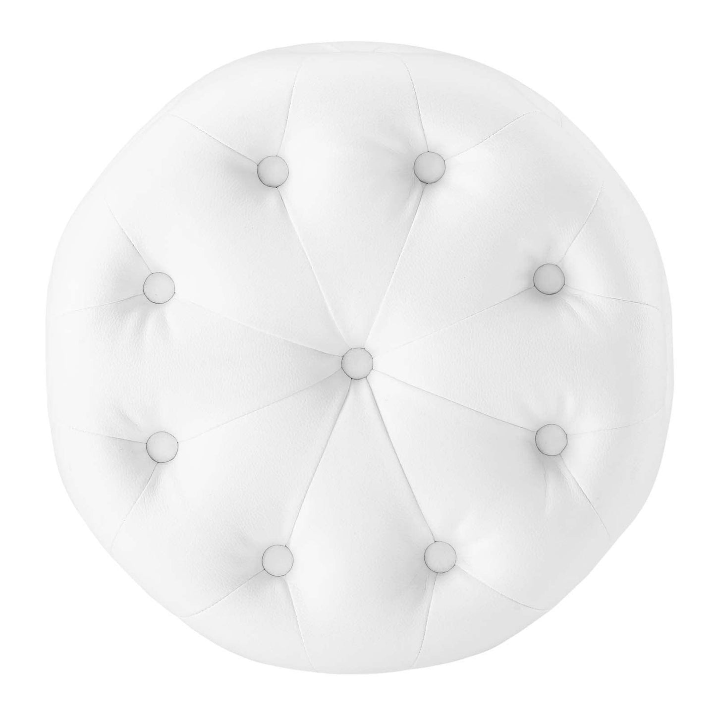 Modway Amour Tufted Button Round Faux Leather Ottoman FredCo