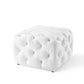 Modway Amour Tufted Button Square Faux Leather Ottoman FredCo