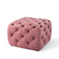 Modway Amour Tufted Button Square Performance Velvet Ottoman FredCo