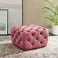 Modway Amour Tufted Button Square Performance Velvet Ottoman FredCo