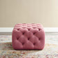 Modway Amour Tufted Button Square Performance Velvet Ottoman FredCo