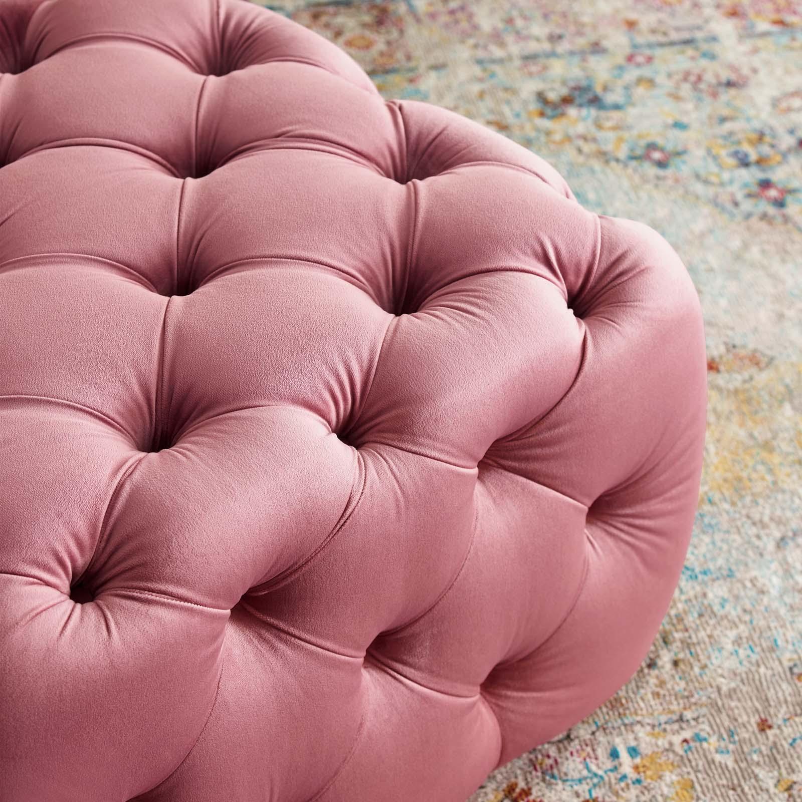 Modway Amour Tufted Button Square Performance Velvet Ottoman FredCo