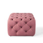Modway Amour Tufted Button Square Performance Velvet Ottoman FredCo
