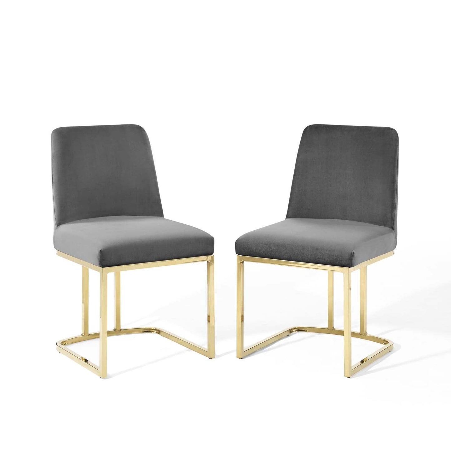 Modway Amplify Sled Base Performance Velvet Dining Chairs - Set of 2 FredCo