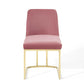Modway Amplify Sled Base Performance Velvet Dining Chairs - Set of 2 FredCo