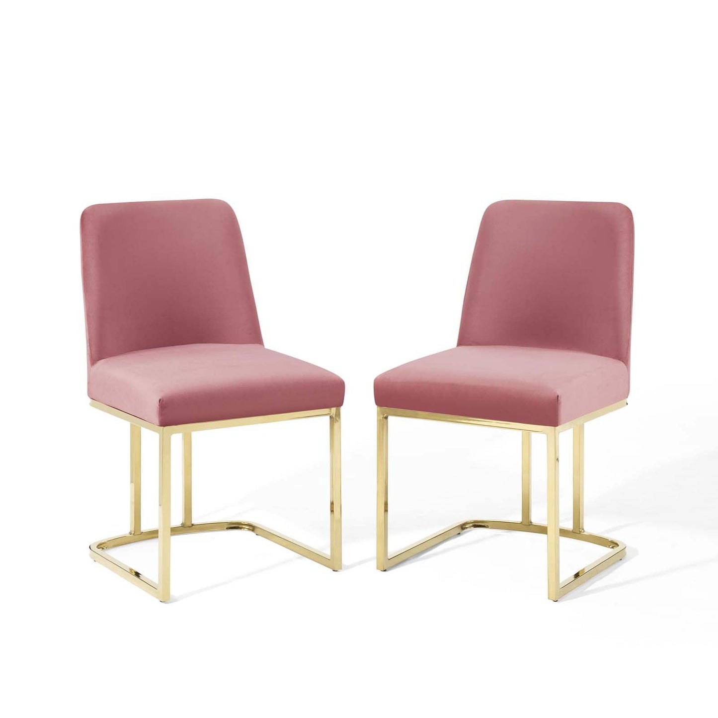 Modway Amplify Sled Base Performance Velvet Dining Chairs - Set of 2 FredCo