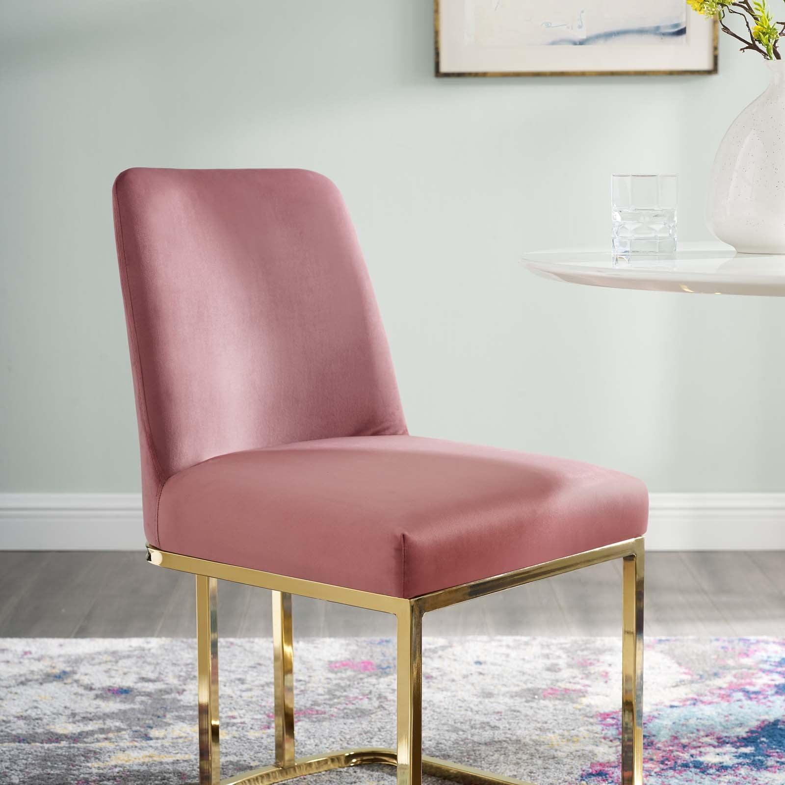 Modway Amplify Sled Base Performance Velvet Dining Side Chair FredCo