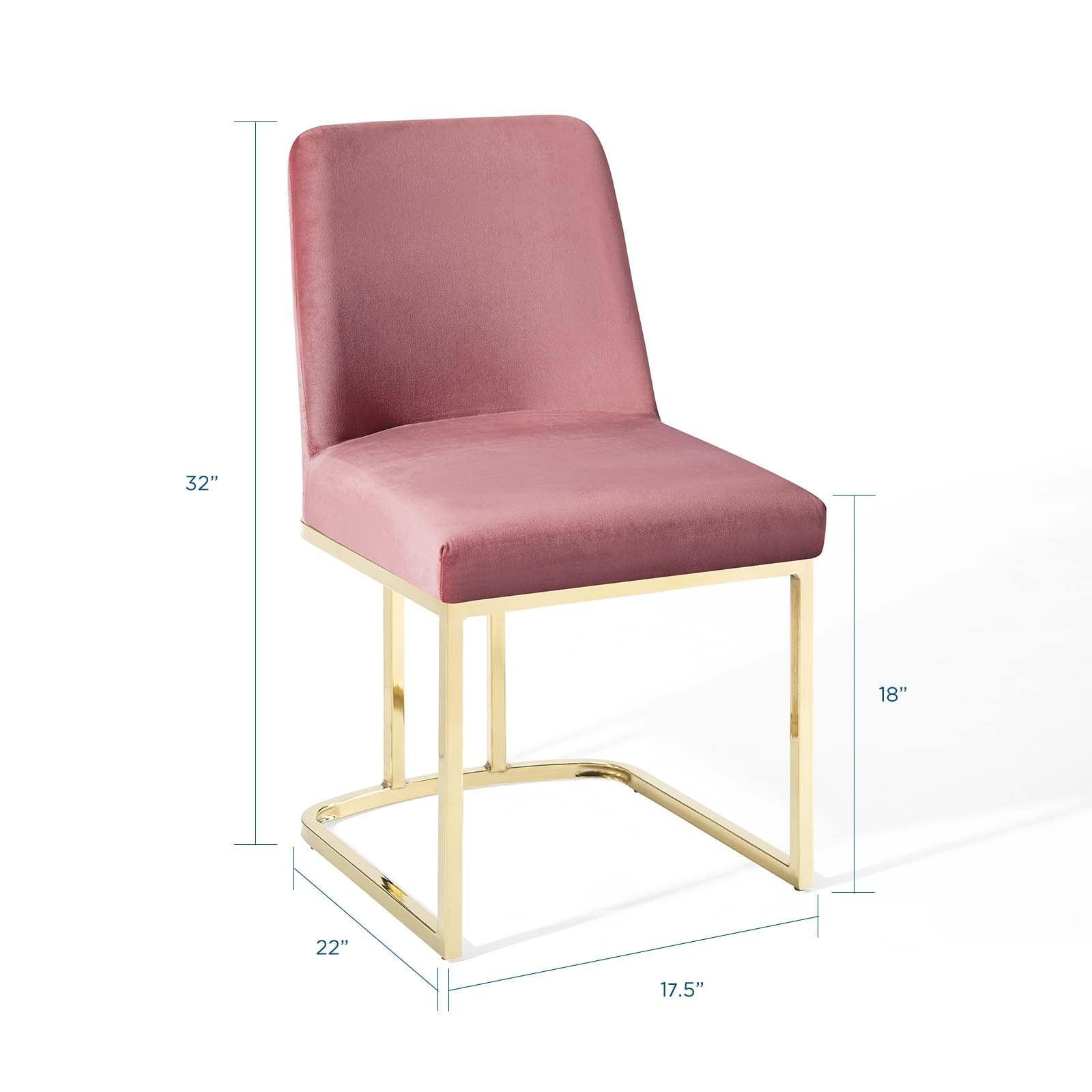 Modway Amplify Sled Base Performance Velvet Dining Side Chair FredCo