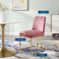 Modway Amplify Sled Base Performance Velvet Dining Side Chair FredCo