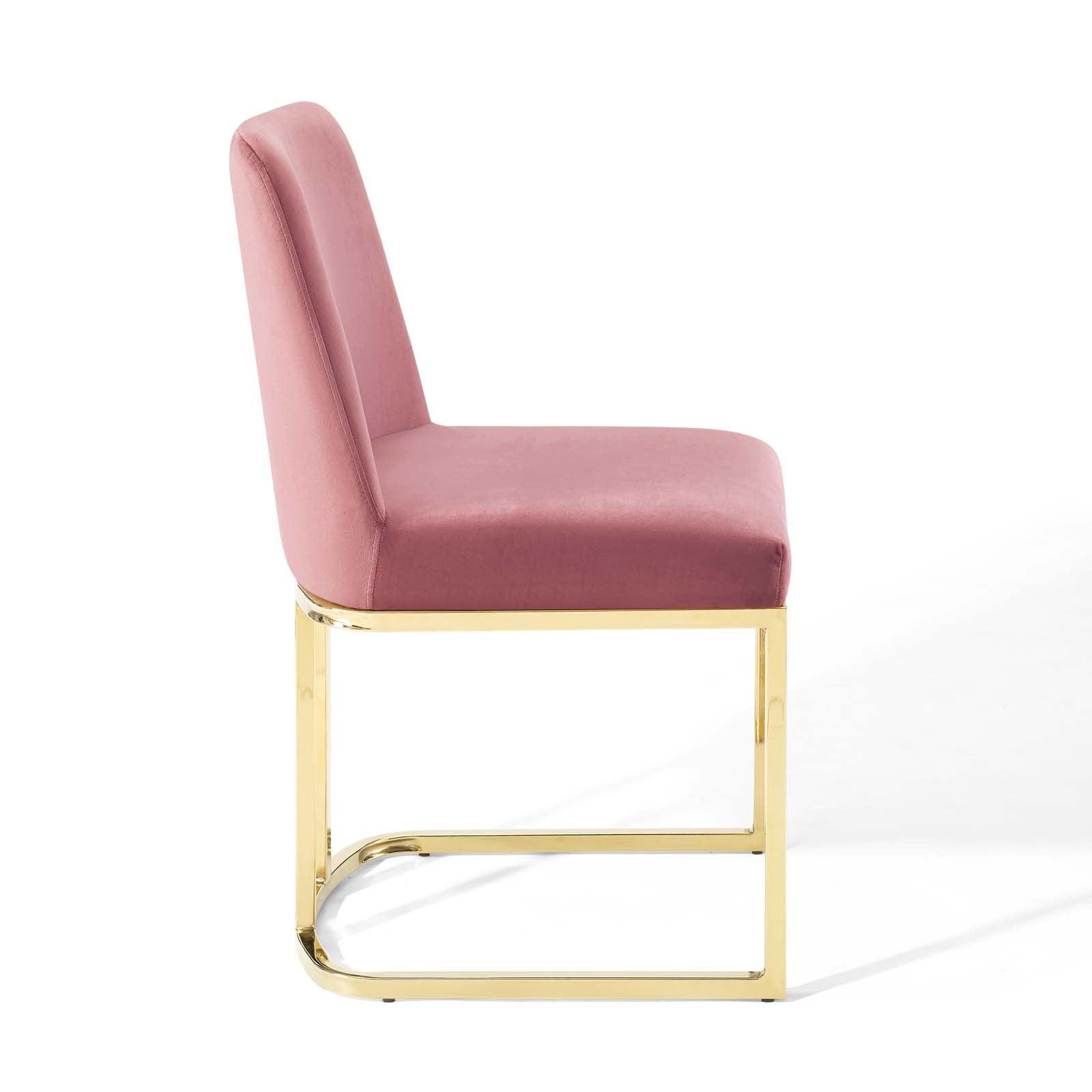 Modway Amplify Sled Base Performance Velvet Dining Side Chair FredCo