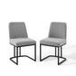 Modway Amplify Sled Base Upholstered Fabric Dining Chairs - Set of 2 FredCo