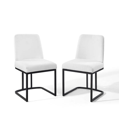 Modway Amplify Sled Base Upholstered Fabric Dining Chairs - Set of 2 FredCo