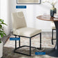 Modway Amplify Sled Base Upholstered Fabric Dining Side Chair FredCo