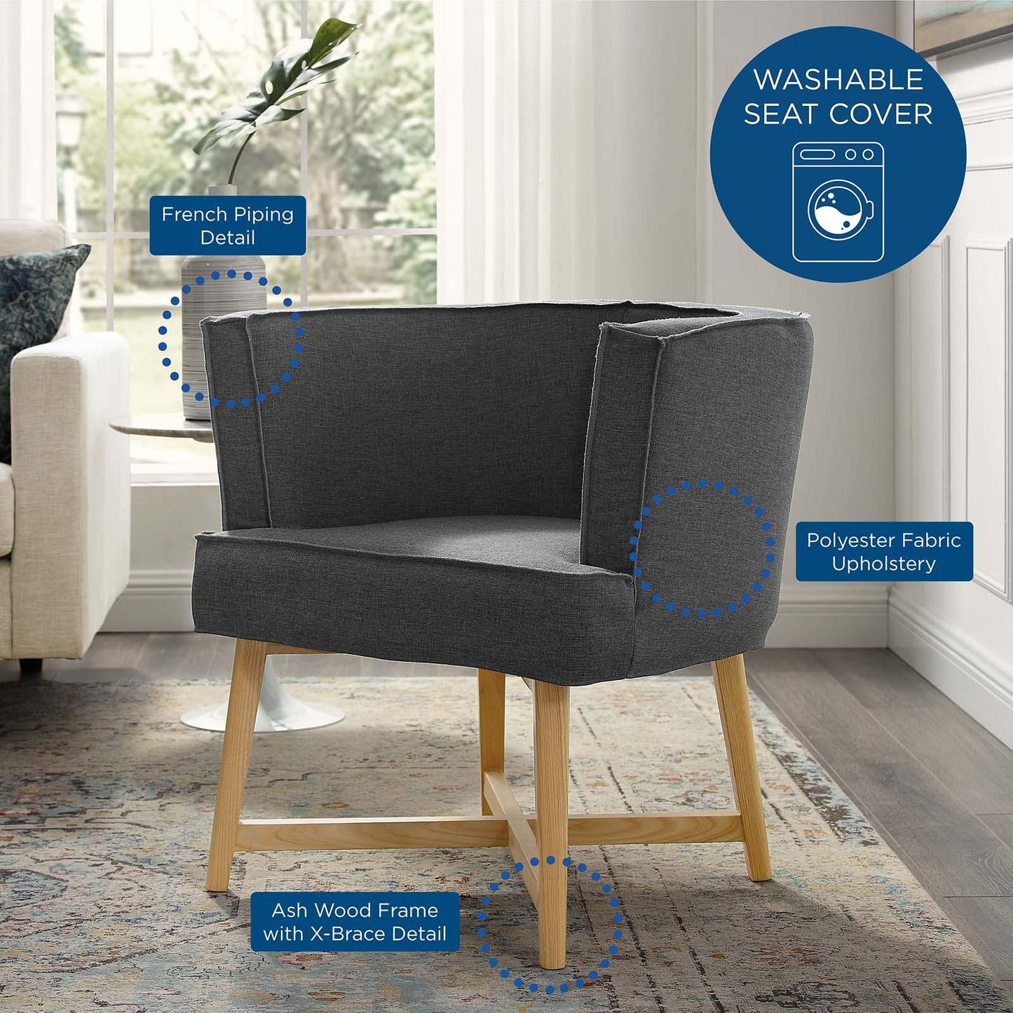 Modway Anders Upholstered Fabric Accent Chair FredCo