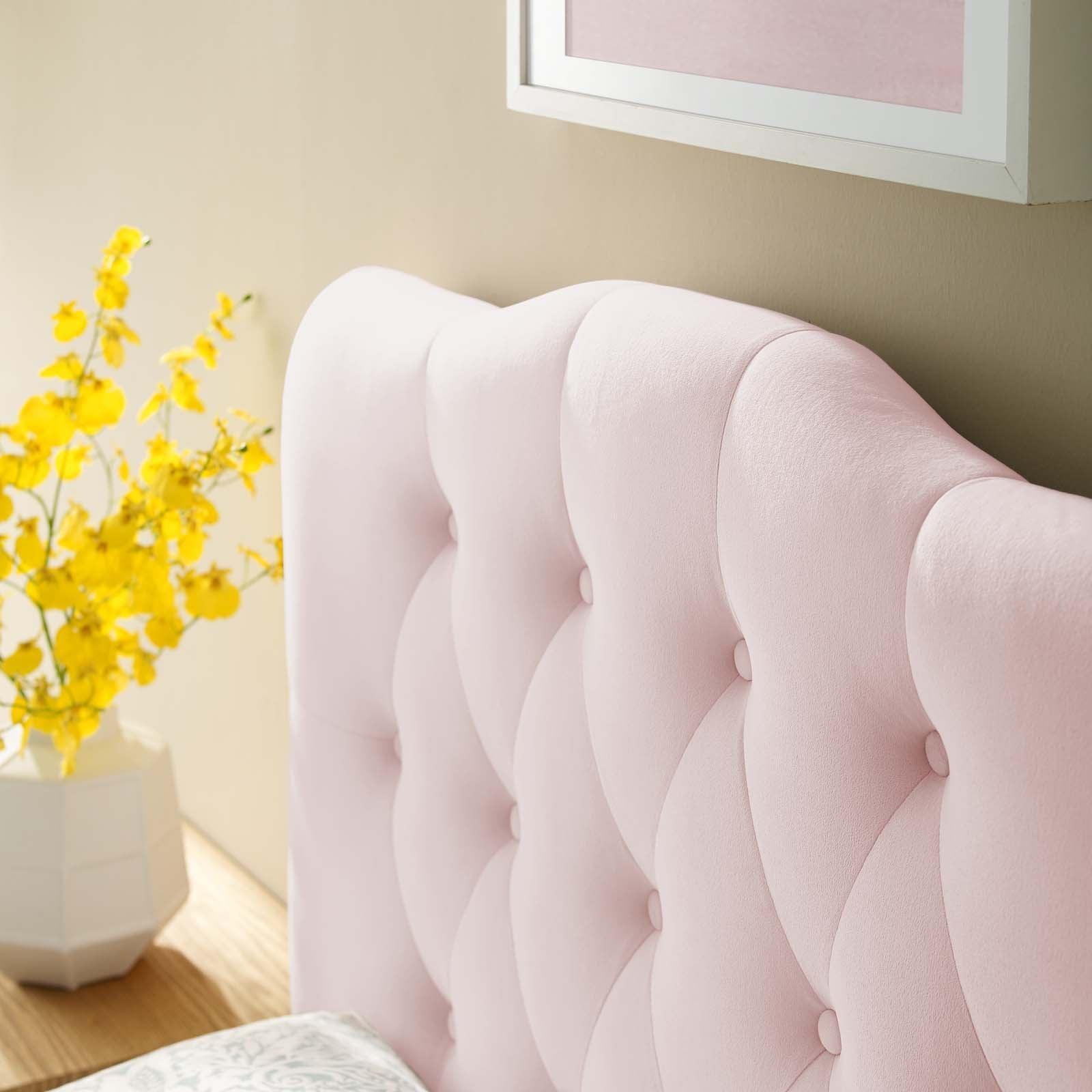 Modway Annabel Twin Diamond Tufted Performance Velvet Headboard FredCo