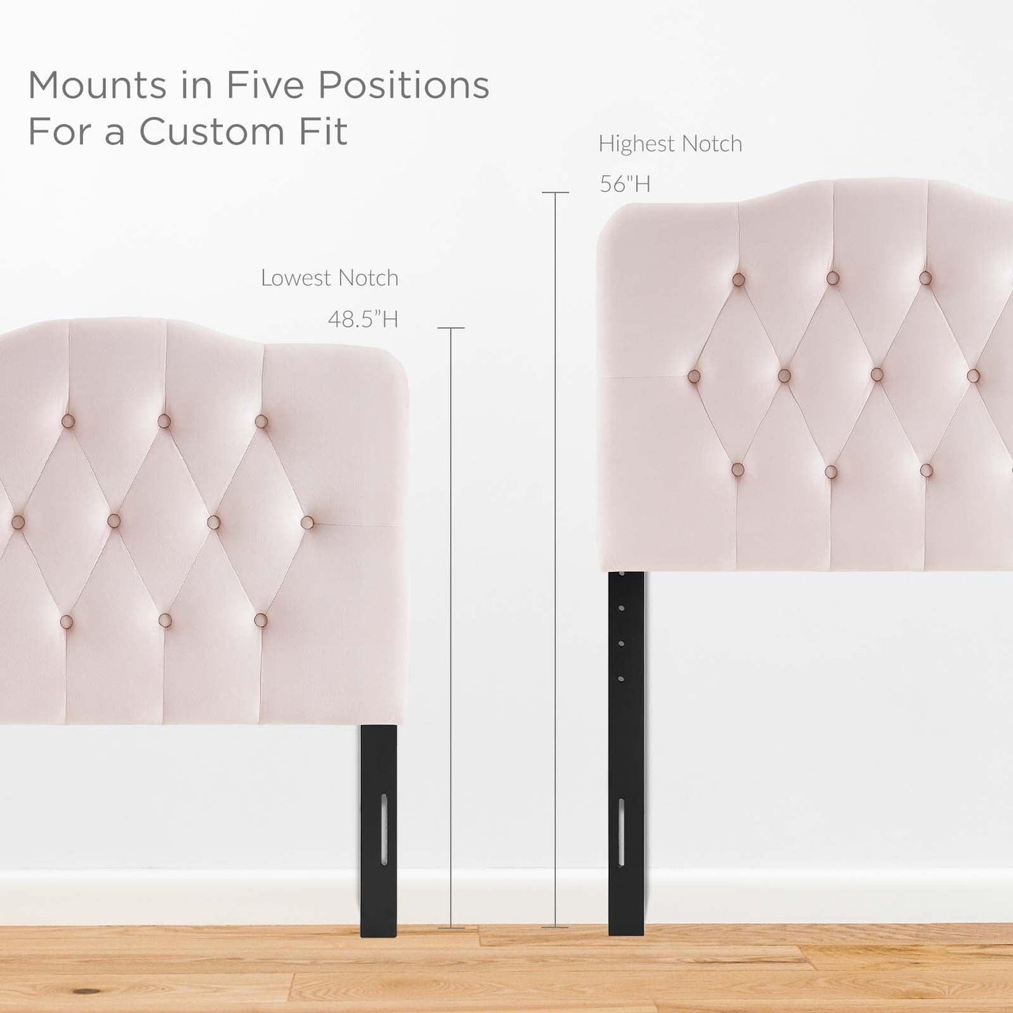 Modway Annabel Twin Diamond Tufted Performance Velvet Headboard FredCo