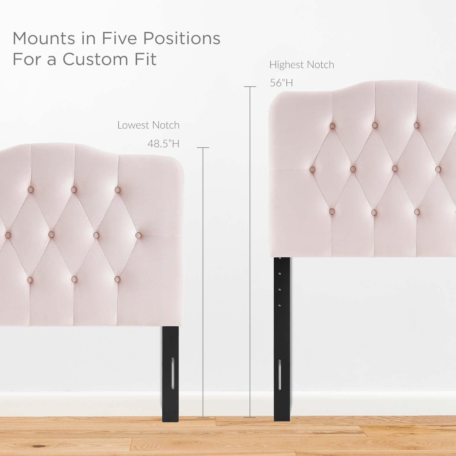 Modway Annabel Twin Diamond Tufted Performance Velvet Headboard FredCo