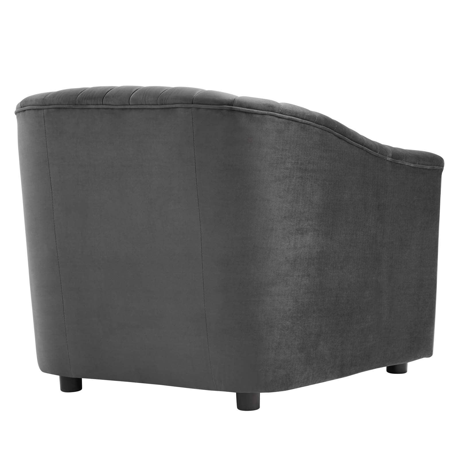 Modway Announce Performance Velvet Channel Tufted Armchair FredCo