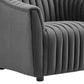 Modway Announce Performance Velvet Channel Tufted Armchair FredCo