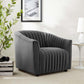 Modway Announce Performance Velvet Channel Tufted Armchair FredCo