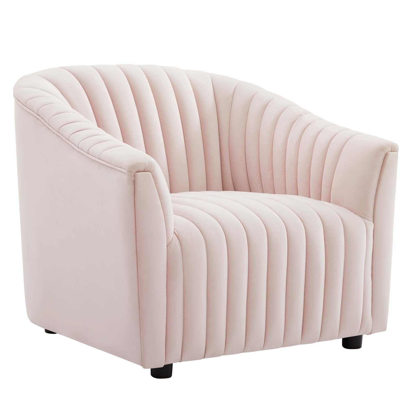 Modway Announce Performance Velvet Channel Tufted Armchair FredCo