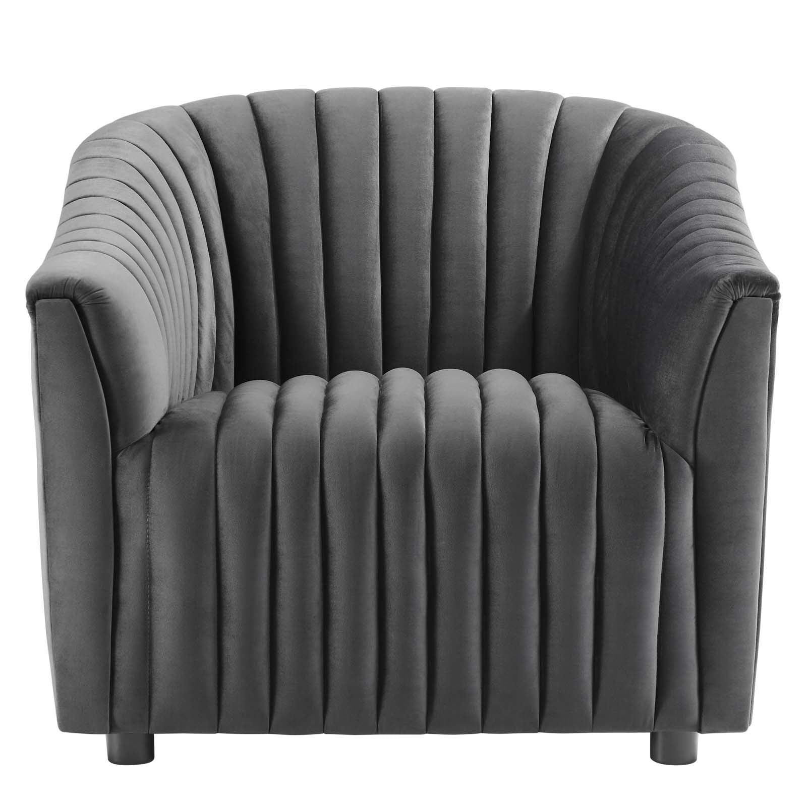 Modway Announce Performance Velvet Channel Tufted Armchair FredCo