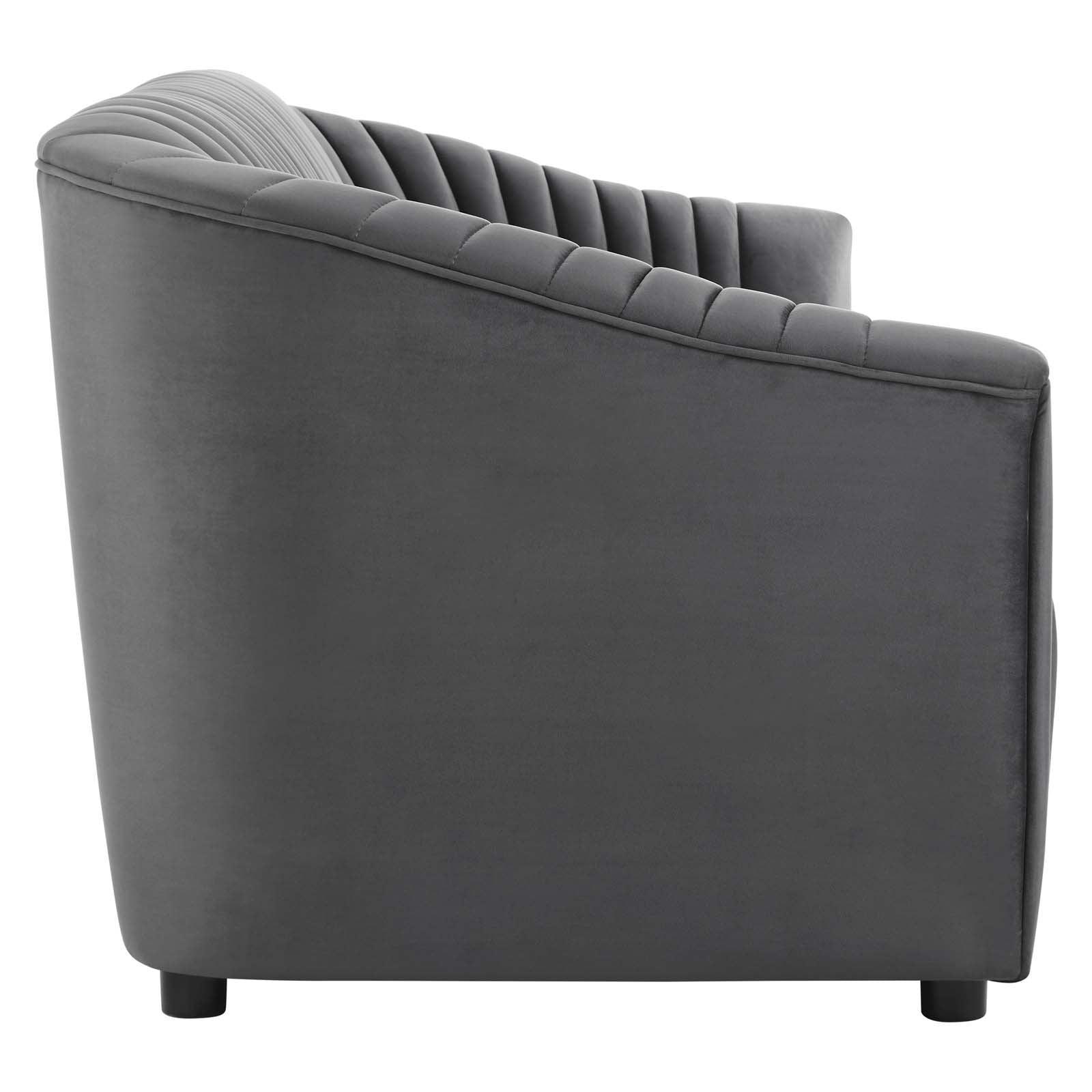 Modway Announce Performance Velvet Channel Tufted Sofa FredCo
