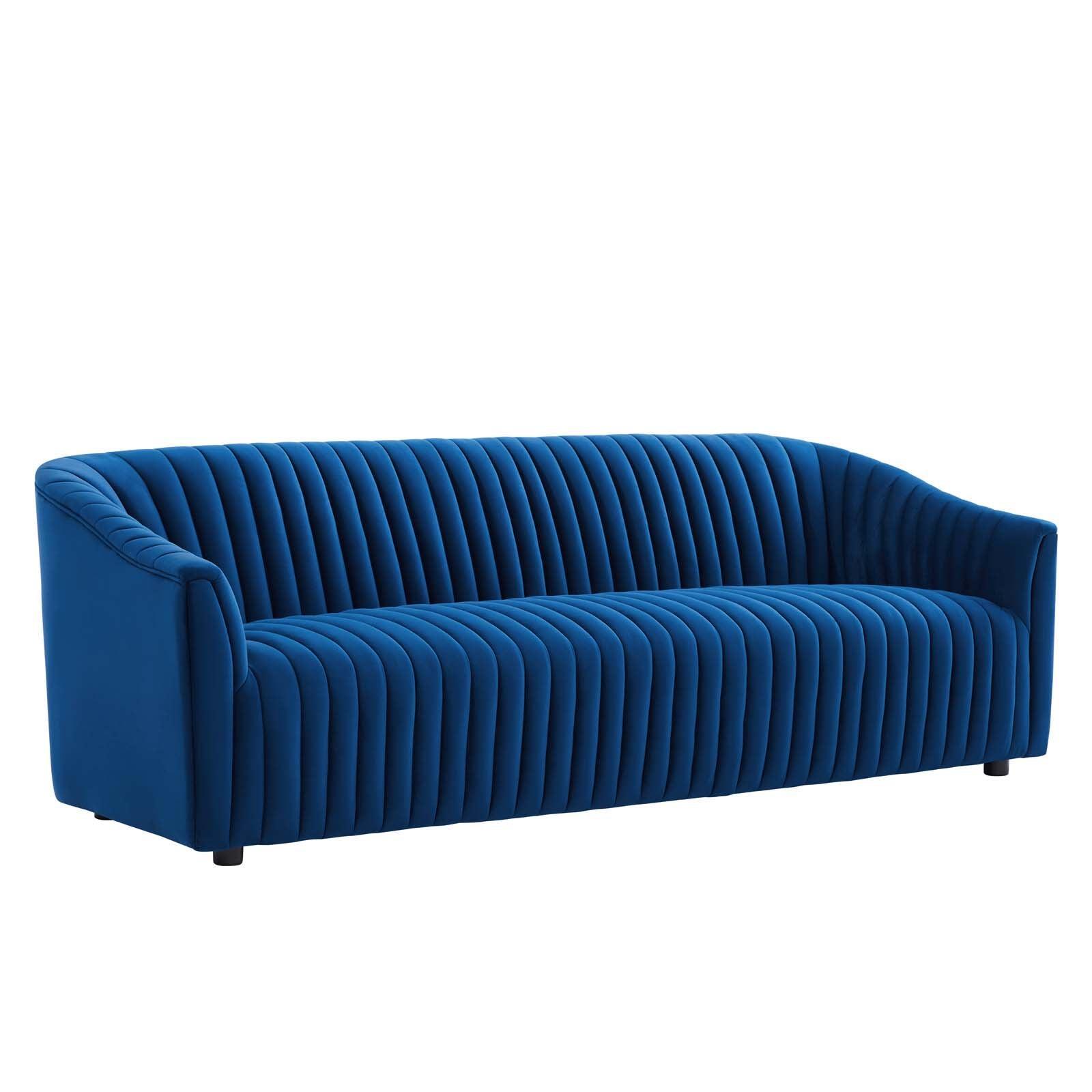 Modway Announce Performance Velvet Channel Tufted Sofa FredCo