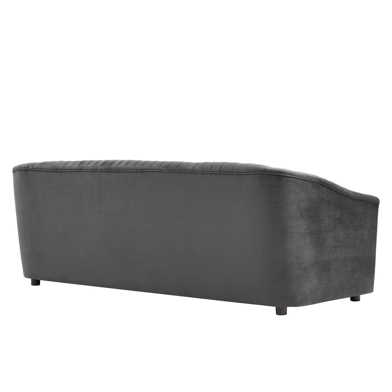 Modway Announce Performance Velvet Channel Tufted Sofa FredCo