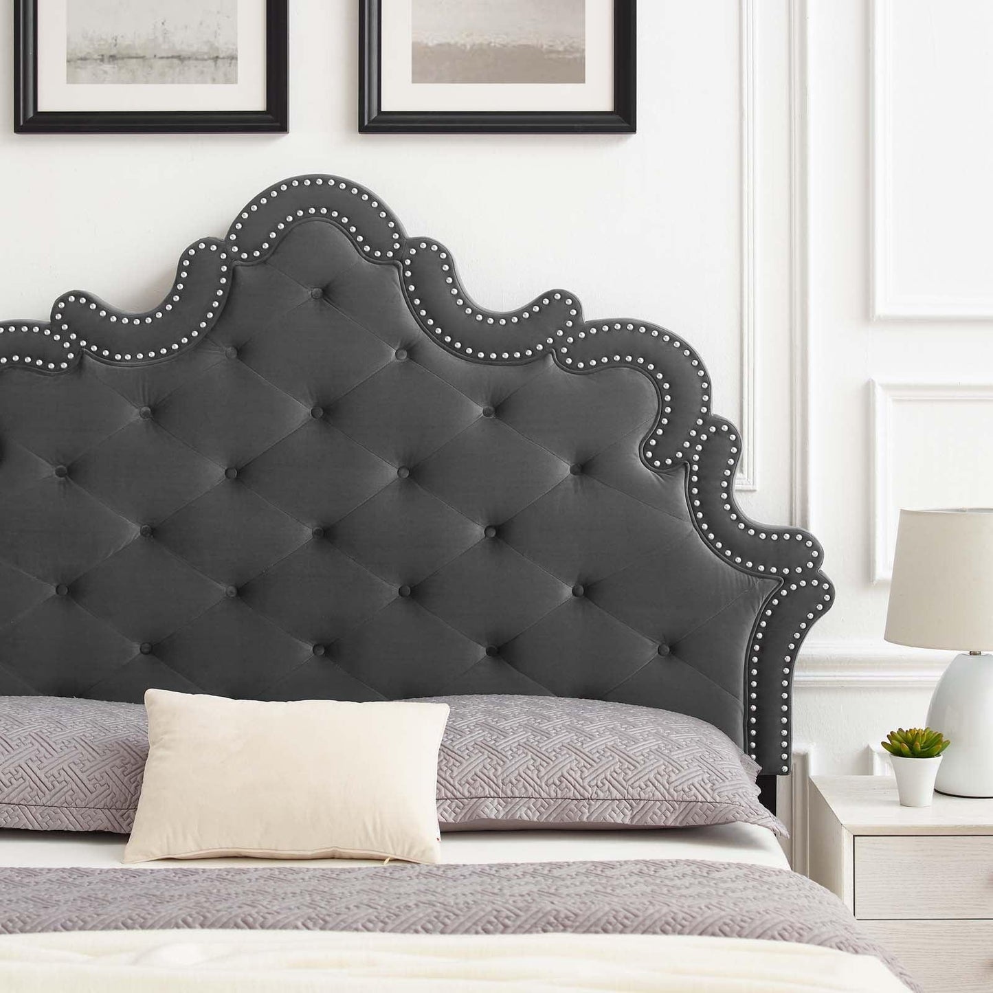 Modway Arabella Button-Tufted Performance Velvet Twin Headboard FredCo