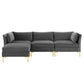 Modway Ardent 4-Piece Performance Velvet Sectional Sofa FredCo