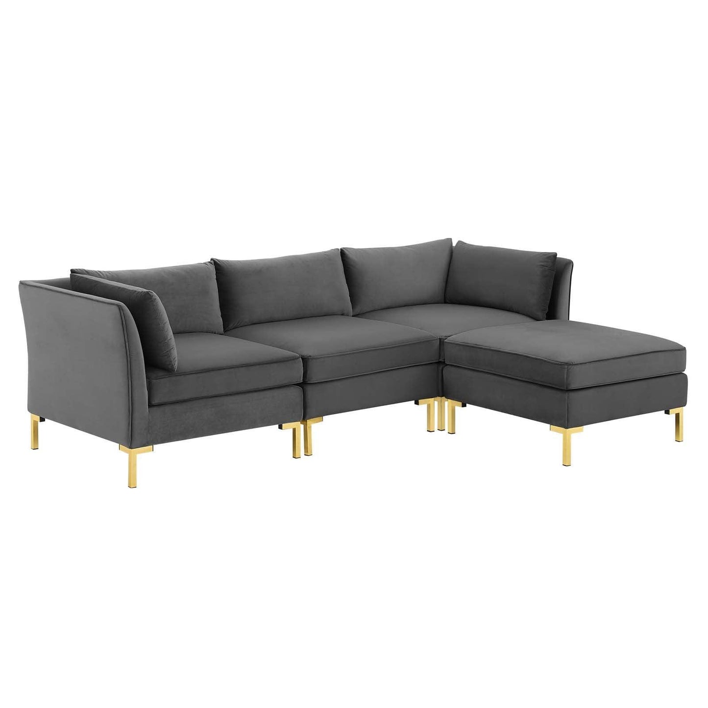 Modway Ardent 4-Piece Performance Velvet Sectional Sofa FredCo