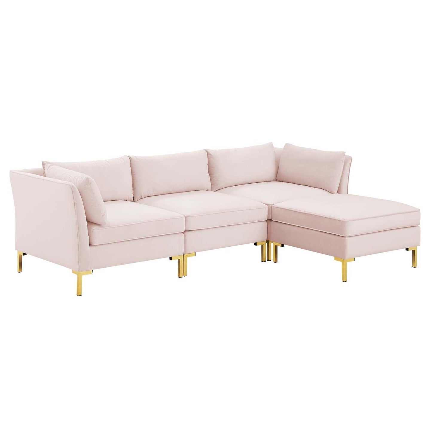 Modway Ardent 4-Piece Performance Velvet Sectional Sofa FredCo