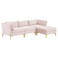 Modway Ardent 4-Piece Performance Velvet Sectional Sofa FredCo