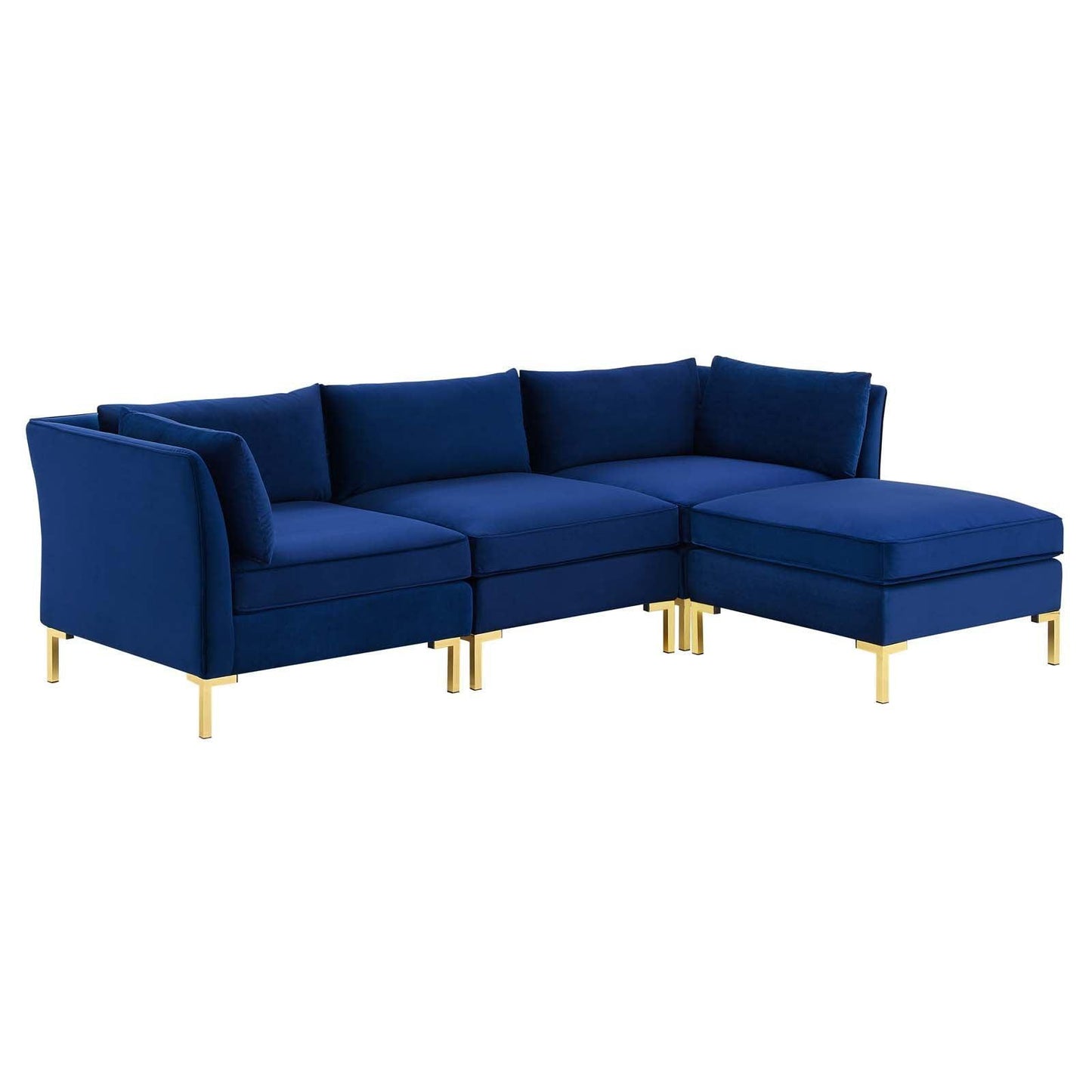 Modway Ardent 4-Piece Performance Velvet Sectional Sofa FredCo