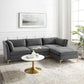Modway Ardent 4-Piece Performance Velvet Sectional Sofa FredCo