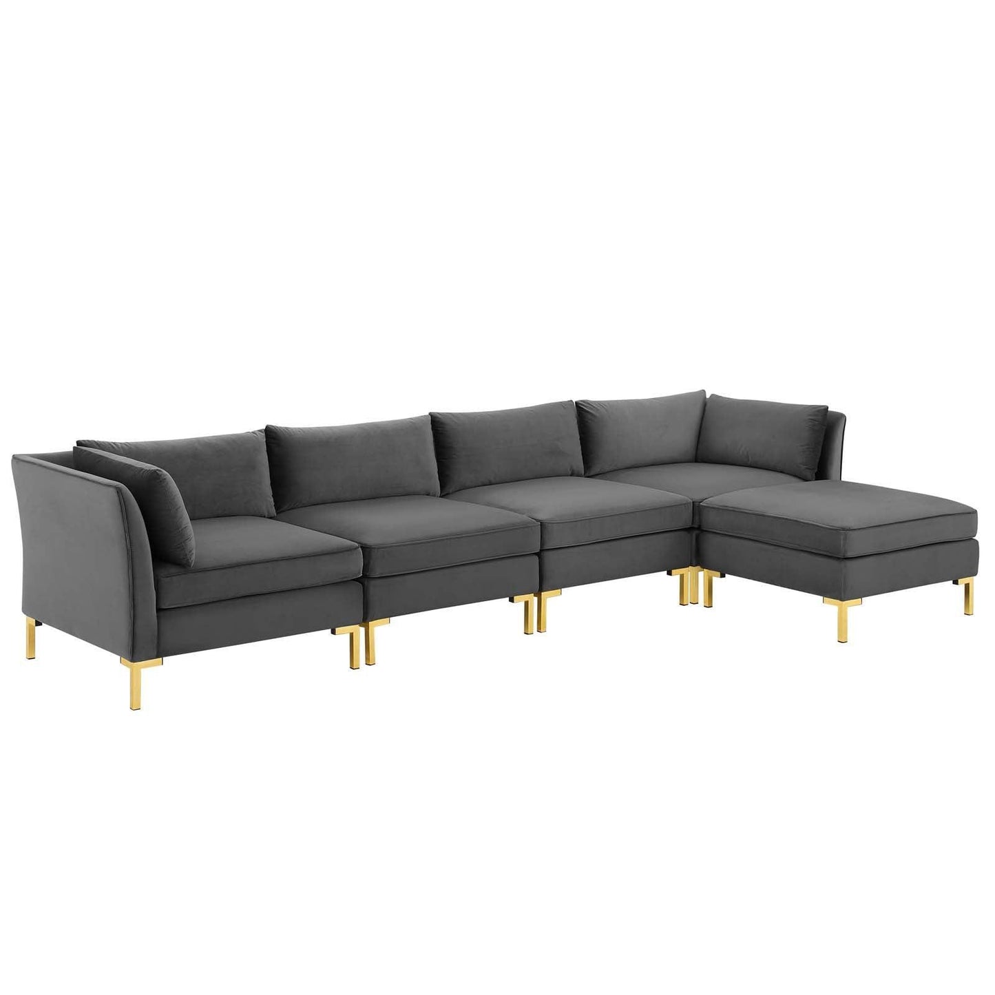 Modway Ardent 5-Piece Performance Velvet Sectional Sofa FredCo