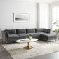 Modway Ardent 5-Piece Performance Velvet Sectional Sofa FredCo