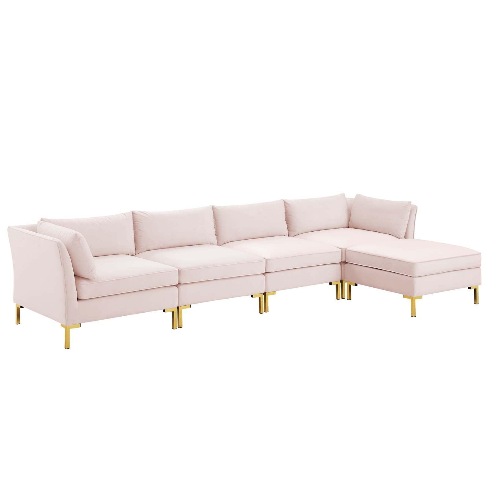Modway Ardent 5-Piece Performance Velvet Sectional Sofa FredCo
