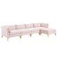 Modway Ardent 5-Piece Performance Velvet Sectional Sofa FredCo
