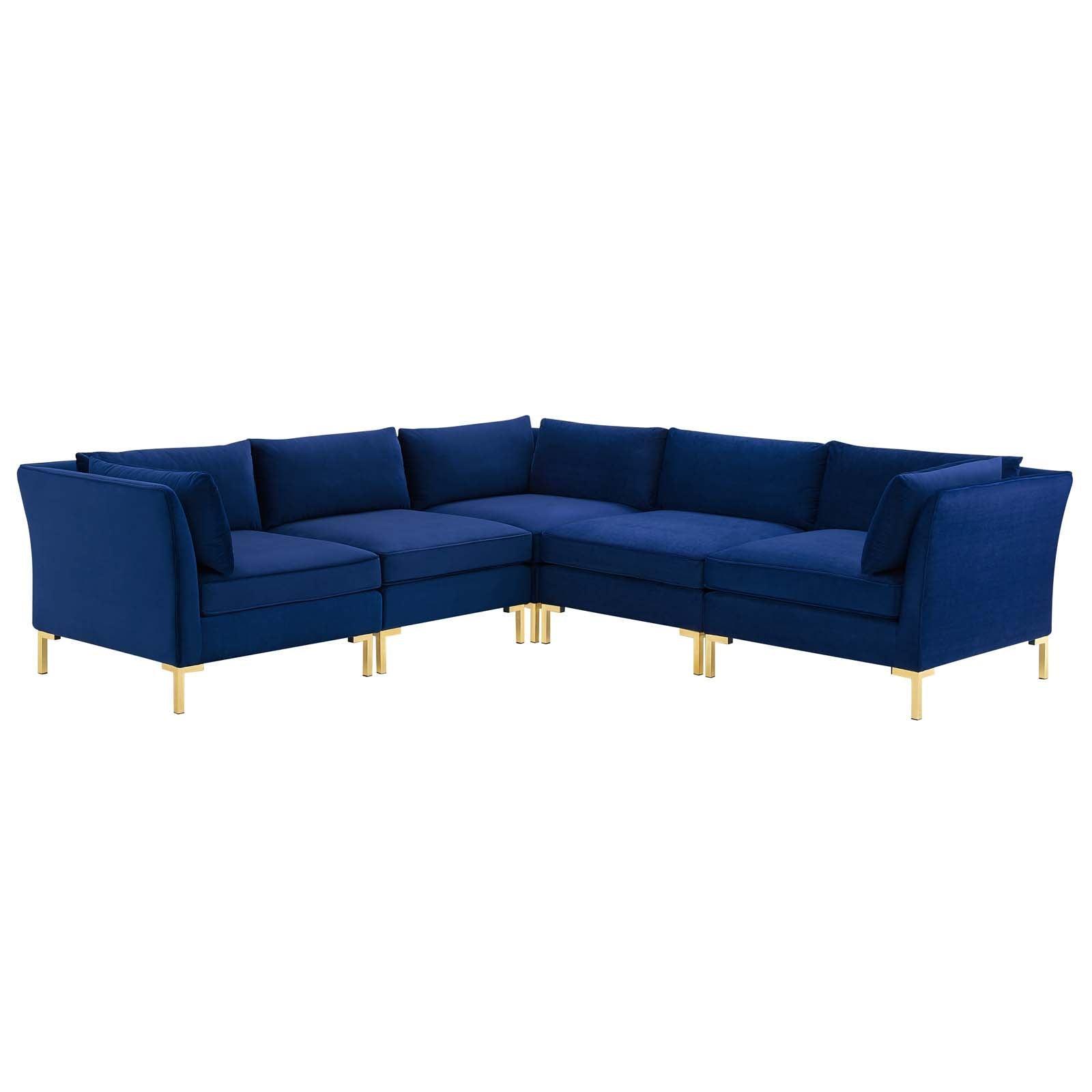 Modway Ardent 5-Piece Performance Velvet Sectional Sofa, EEI-4275 FredCo