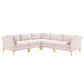 Modway Ardent 5-Piece Performance Velvet Sectional Sofa, EEI-4275 FredCo
