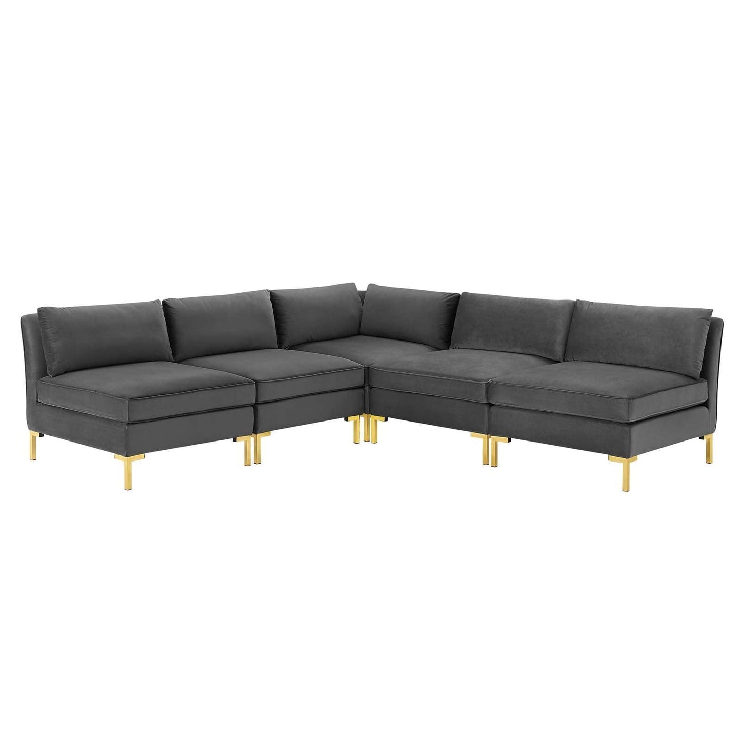 Modway Ardent 5-Piece Performance Velvet Sectional Sofa, EEI-4276 FredCo