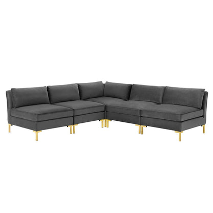 Modway Ardent 5-Piece Performance Velvet Sectional Sofa, EEI-4276 FredCo