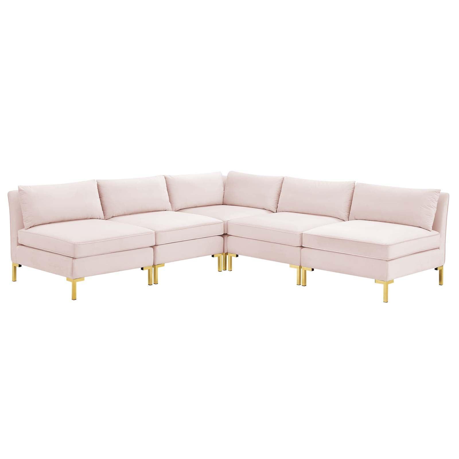 Modway Ardent 5-Piece Performance Velvet Sectional Sofa, EEI-4276 FredCo
